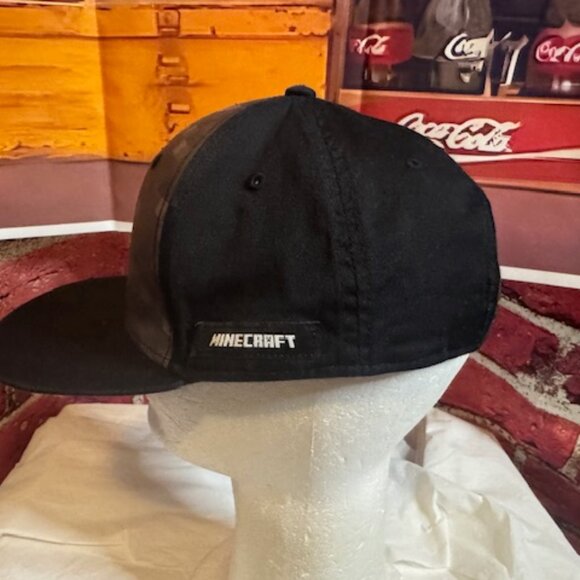 Minecraft Creeper Adult Teen Hat Cap Black Gray Snap Back - Picture 2 of 5